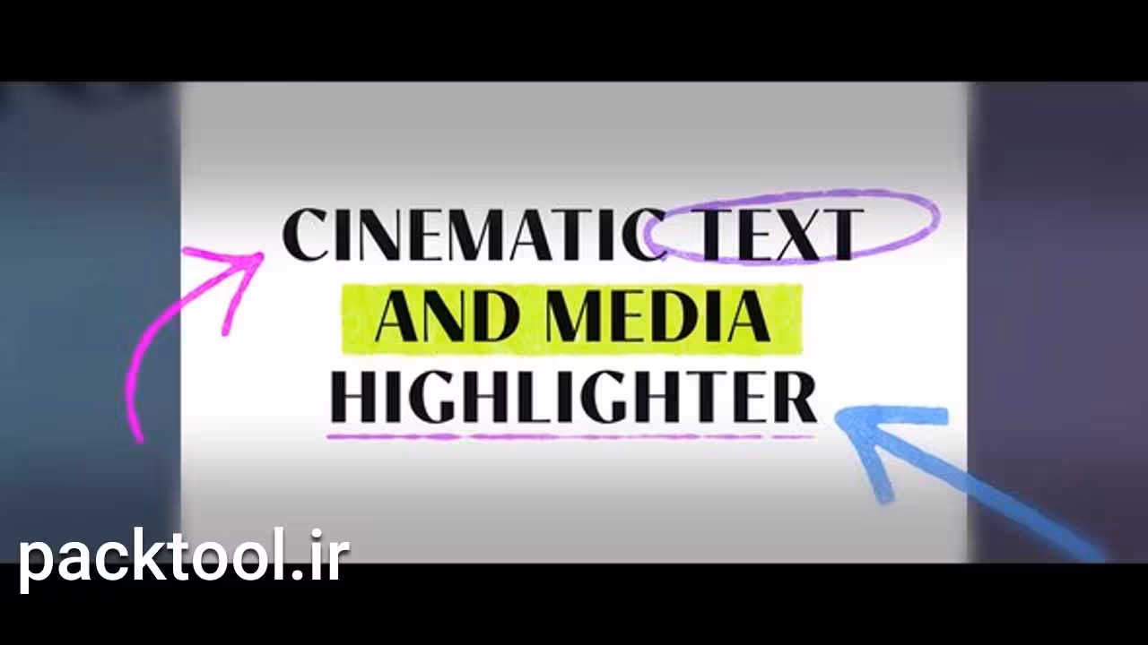 پروژه پریمیر نمایش متن سینمایی و با افکت هایلایت Cinematic Text Highlighter - پک تول