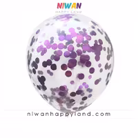 بادکنک شفاف پولکی بنفش