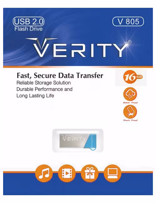 فلش مموری فلزی وریتی مدل V805 ظرفیت 16 گیگابایت