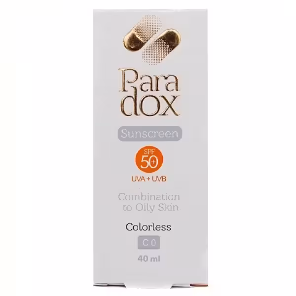 کرم ضد آفتاب بی‌رنگ پارادوکس SPF 50 مناسب پوست چرب و مختلط | محافظت در برابر UVA/UVB – حجم 40 میلی‌لیتر