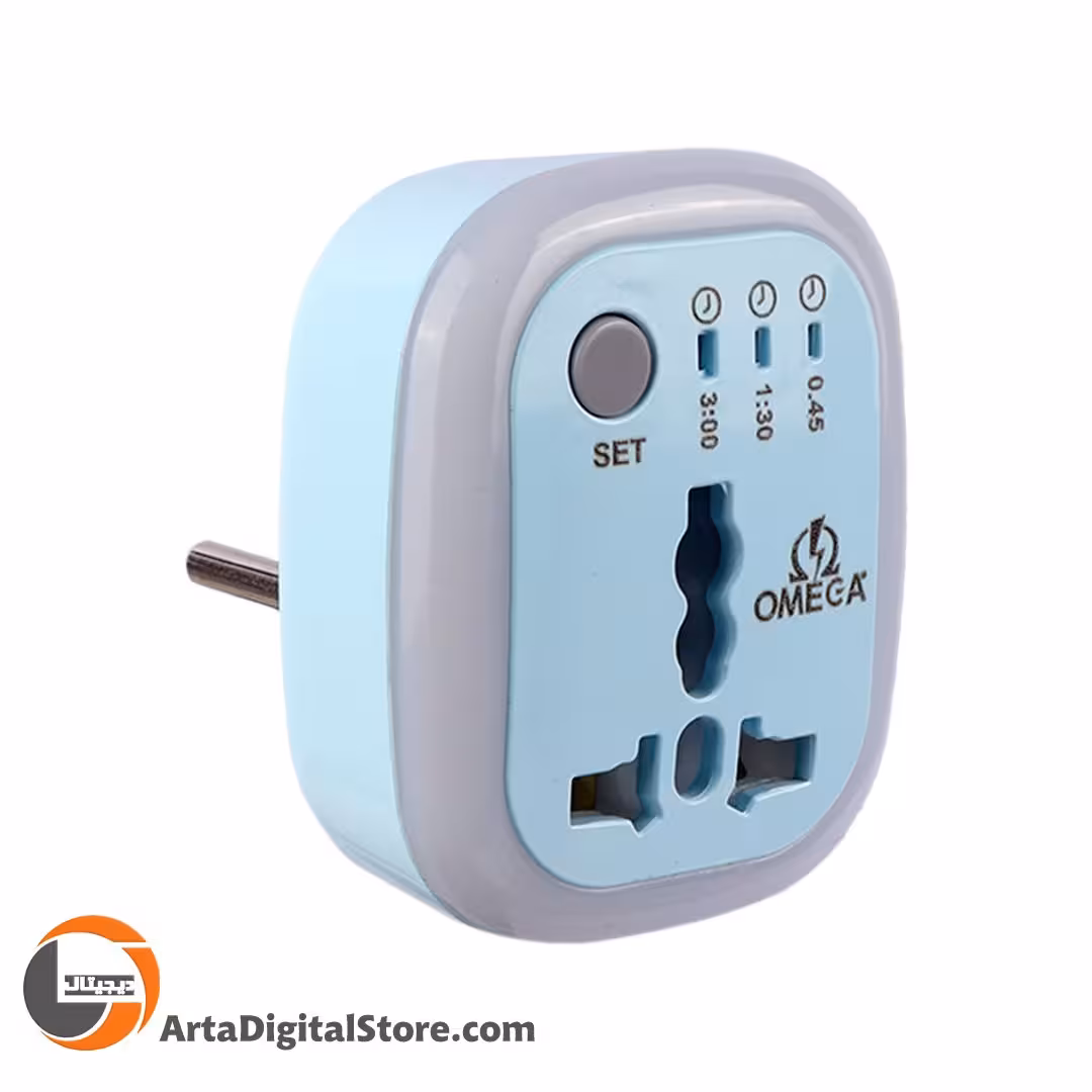 تبدیل 3 به 2 برق تایمردار Omega M100 blue