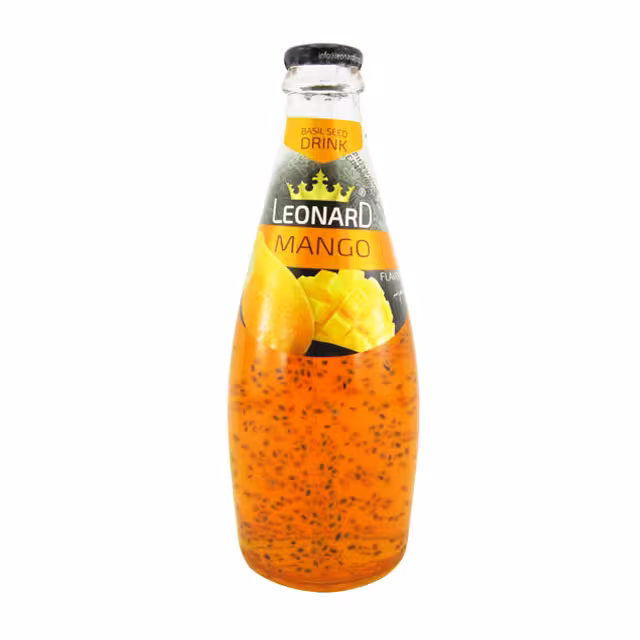 نوشیدنی با طعم انبه و تخم ریحان لئونارد 300 میلی لیتری