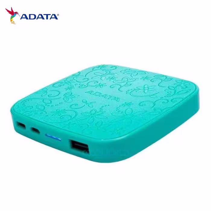 پاور بانک 5.000 میلی آمپر ای دیتا مدل ADATA T5000C رنگ سبز آبی