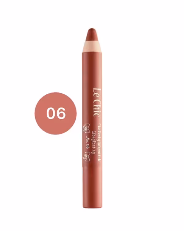 رژلب مدادی لچیک جلوه نهایی مات و مخملی  مانع از ایجاد خشکی و پوسته پوسته شدن برروی لب ساخت آلمان06