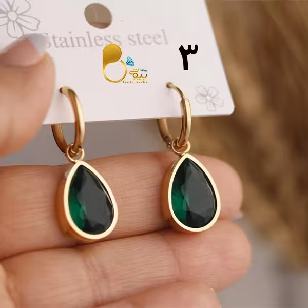 گوشواره اشکی نگین اتریشی