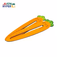 خط کش فانتزی چوبی 12سانتی طرح هویج