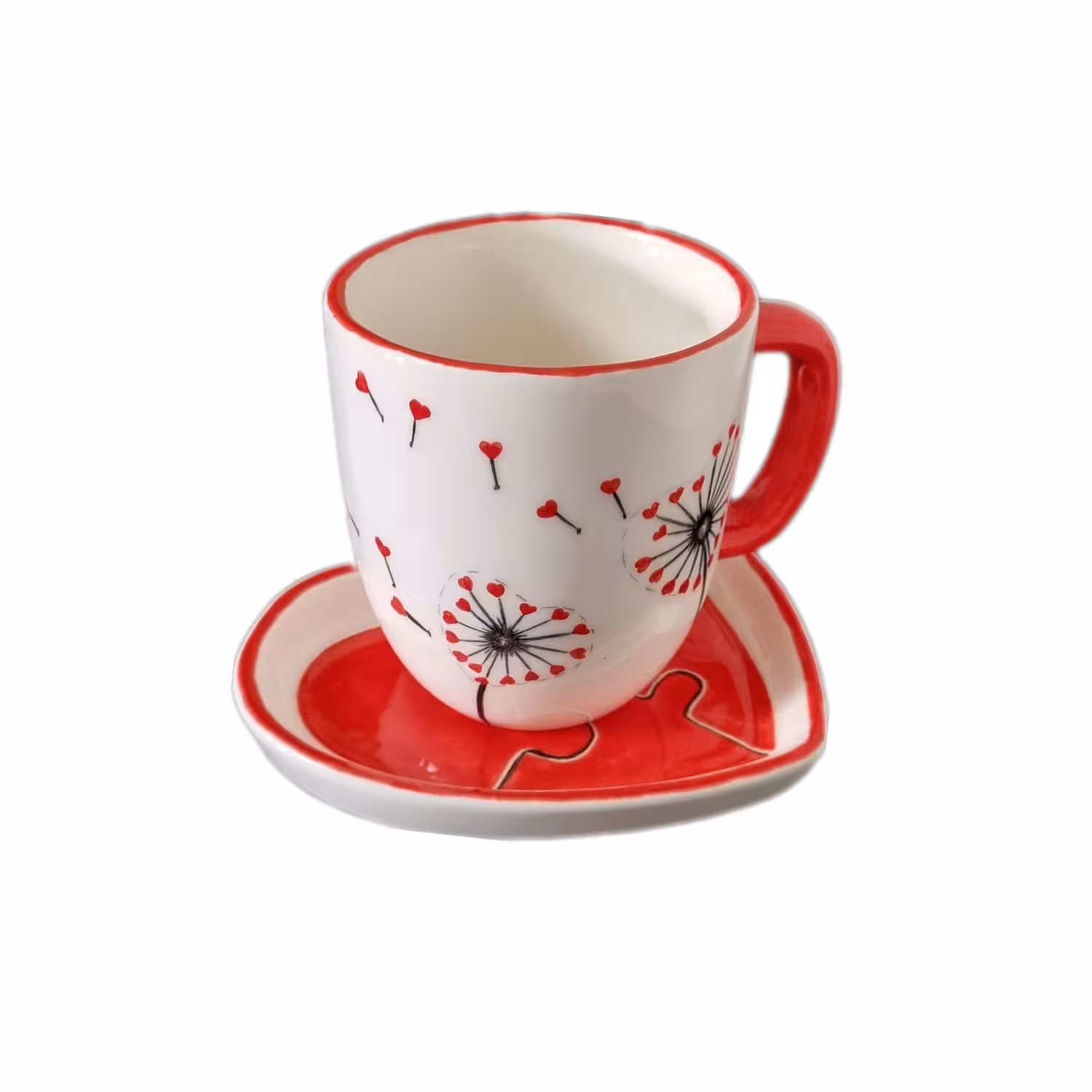 ست ماگ و زیرماگی سرامیکی طرح قلب