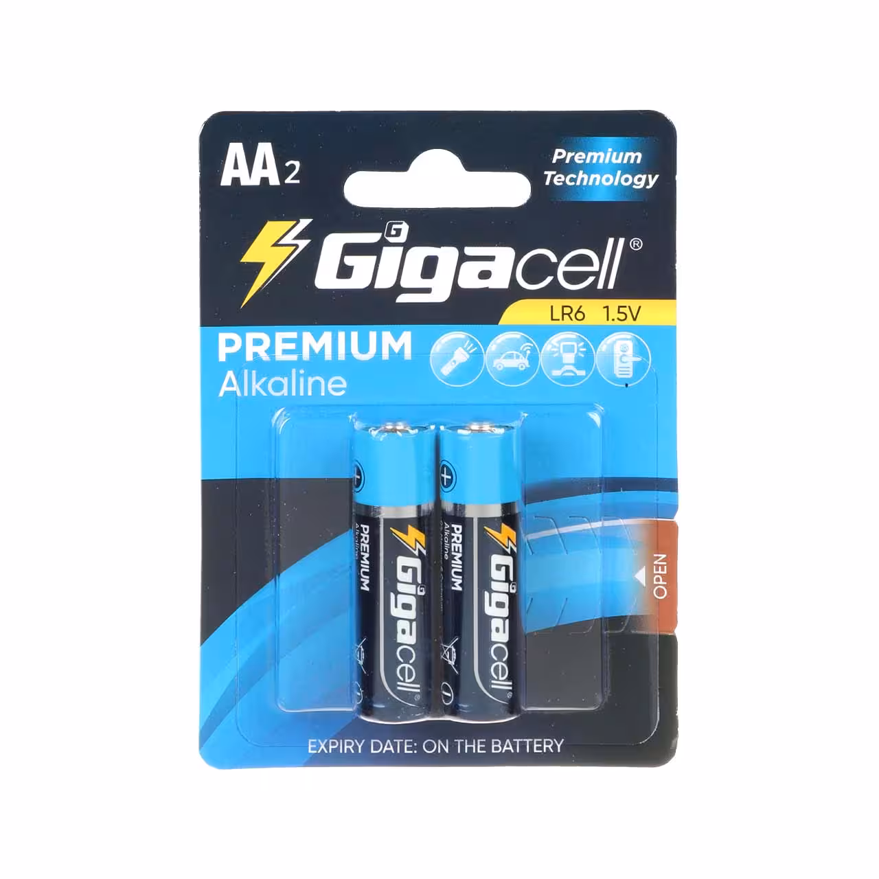 باتری قلمی GigaCell-AA مدل Premium Alkaline LR6 - بسته 2 عددی