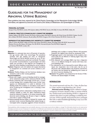خرید و دانلود نسخه کامل کتاب Guidelines for the management of abnormal uterine bleeding
