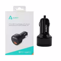 شارژر فندکی آکی 15 وات فست شارژ دوپورت مدل CC-Y1 به همراه کابل MICRO USB