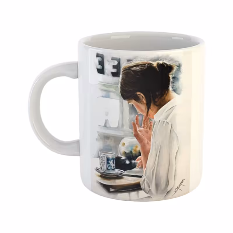 خرید ماگ-لیوان  دخترونه نقاشی کتاب خوانی کد M1370