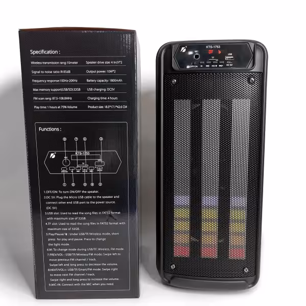 اسپیکر بلوتوثی قابل حمل مدل KTS-1753 اصلی
