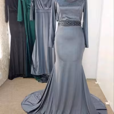پیراهن مهمانی زنانه مخمل مدل ماکسی مجلسی