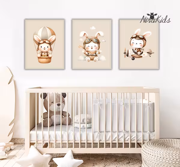 تابلو بوم طرح خرگوش کوچولو خلبان