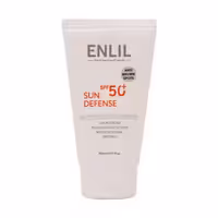 کرم ضدآفتاب SPF50 بی‌رنگ سان دیفنس مناسب پوست مستعد لک انلیل 50 میلی‌لیتر Enlil