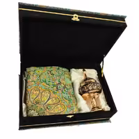 ست هدیه شکلات خوری الماس تراش سایز24 و رومیزی ترمه 1*1