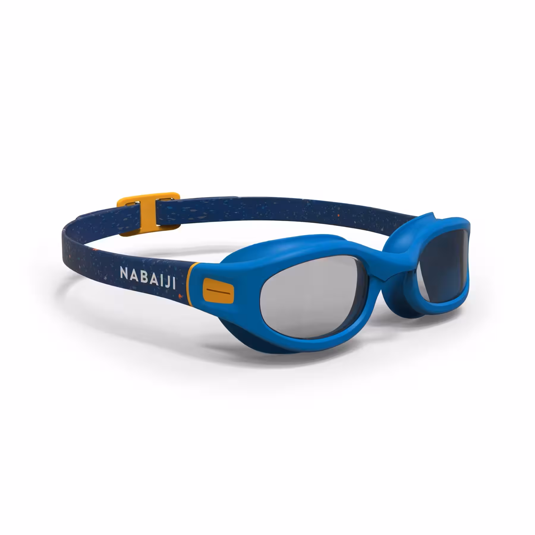 عینک شنا نابایجی کودکان – دکتلون Nabaiji Swimming Goggles – Small Size – Blue/Yellow – Transparent Lenses – Soft