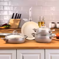 سرویس قابلمه سرامیک 7 پارچه امسان Crystal کریستال بژ