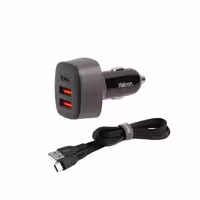 شارژر فندکی هترون مدل HCC3210PQ توان 56 وات به همراه کابل USB-C