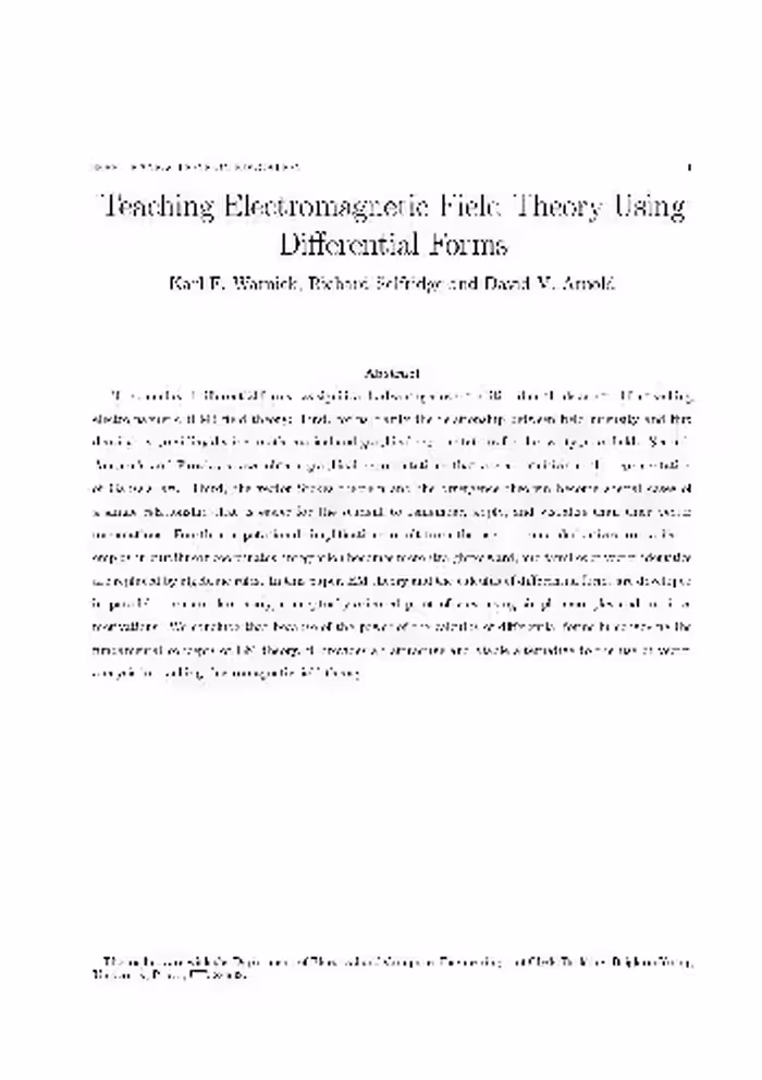 خرید و دانلود نسخه کامل کتاب Teaching electromagnetic field theory using differential forms