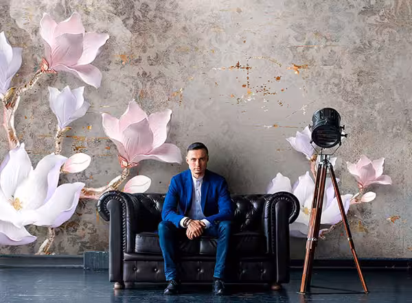 پوستر چاپی پتینه با گلهای سه بعدی کد P0459