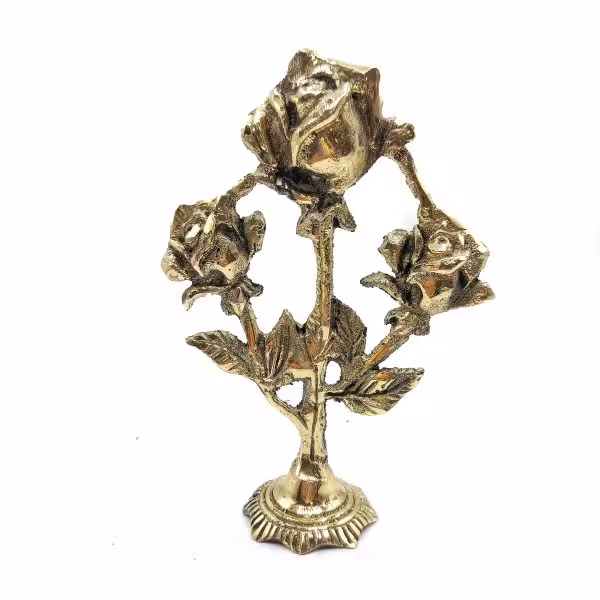 دکوری برنجی طرح گل ارتفاع 19 کد 220069