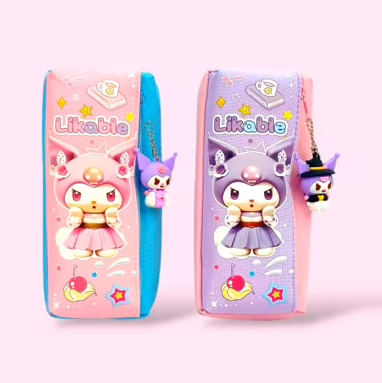 جامدادی برزنتی آویزدار دو زیپ طرح کرومی