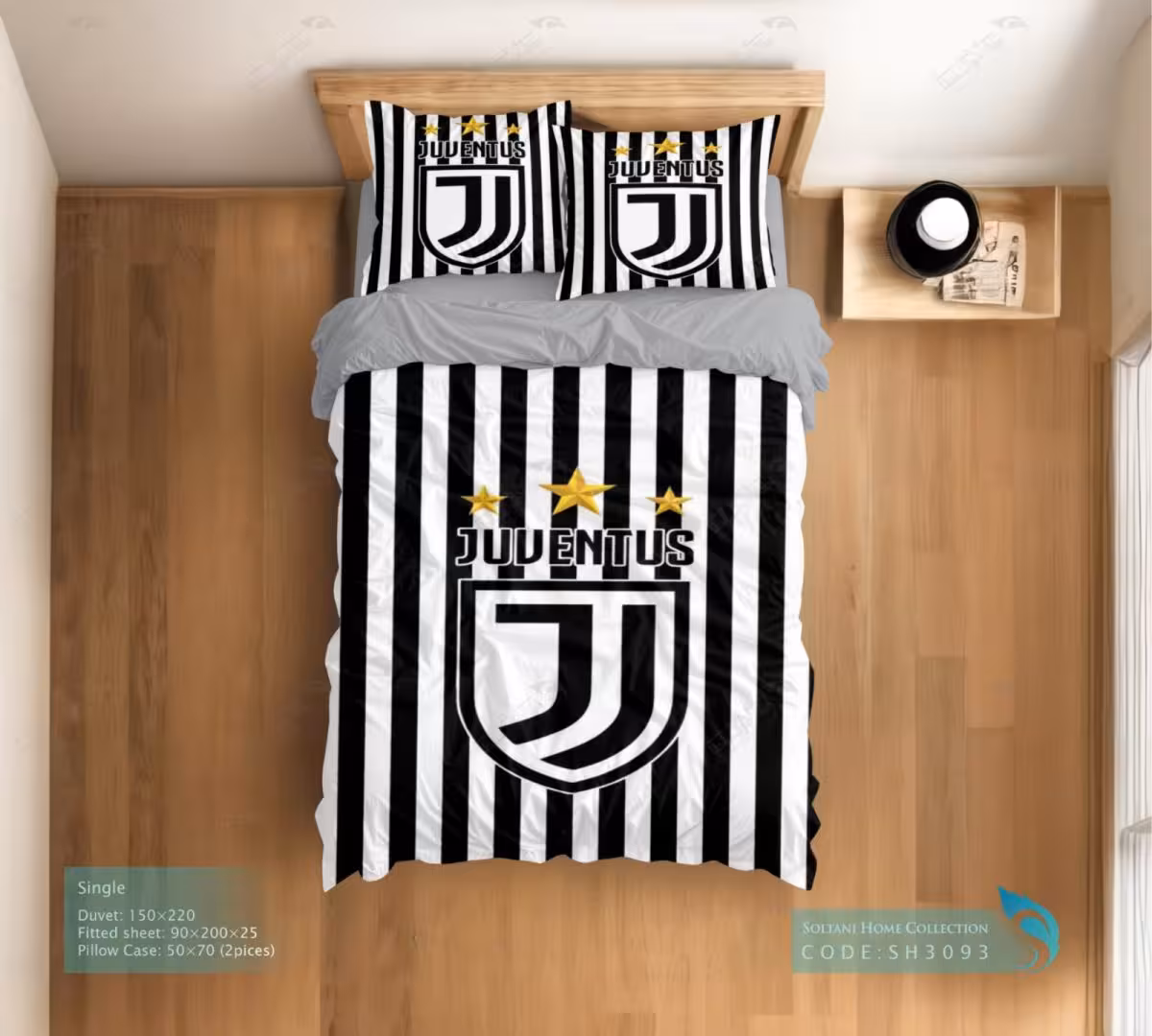 روتختی و ست کامل طرح تیم یوونتوس سایز یکنفره کد SH2093