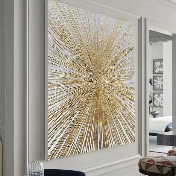 نقاشی برجسته کارشده با ورق طلا