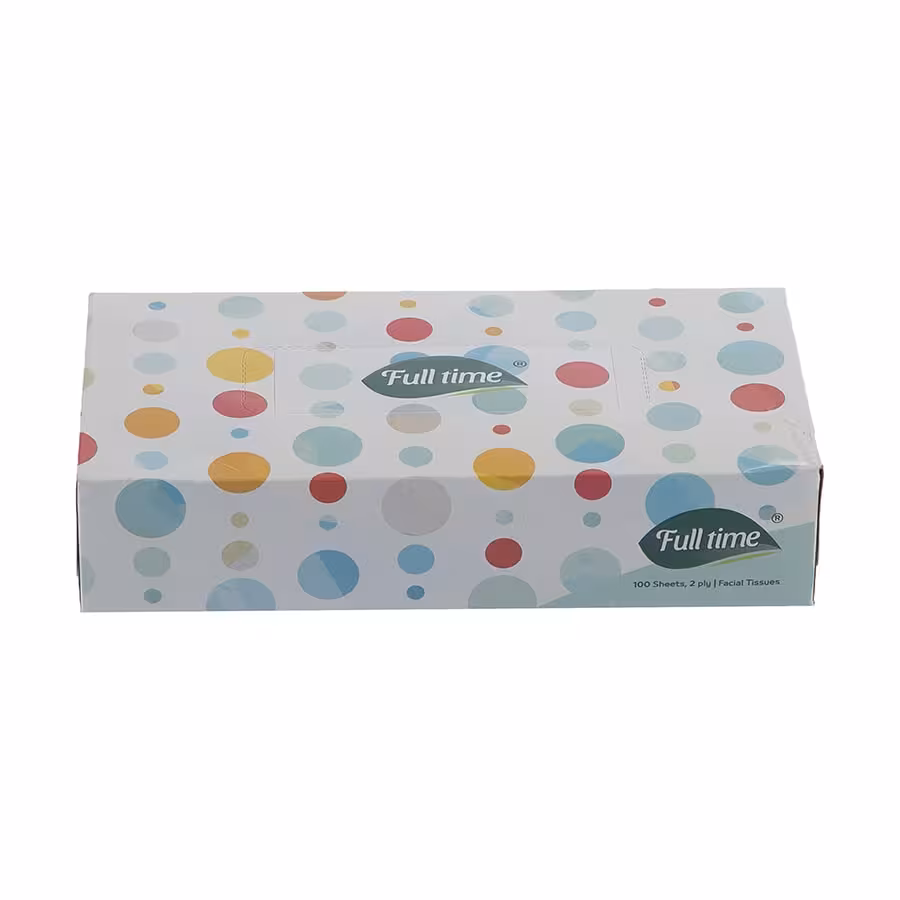 دستمال کاغذی 100 برگ فول تایم طرح جعبه مقوایی (48 عددی)