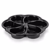 ظرف ماکروویوی مشکی 6 خانه (بسته 50 تایی)