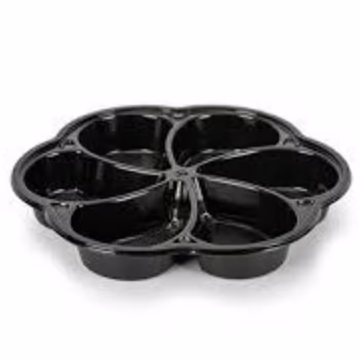 ظرف ماکروویوی مشکی 6 خانه (بسته 50 تایی)