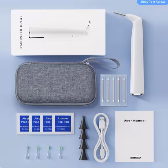 دوربین گوش بی سیم جدید 3.9 میلی متری 1080P HD با قابلیت پاکسازی گوش با 6 LED برای کودکان و بزرگسالان، پشتیبانی از اندروید و آیفون