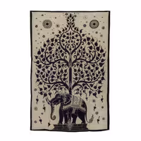 بکدراپ تپستری هندی طرح فیل و درخت زندگی (روتختی یک نفره) کد 389
