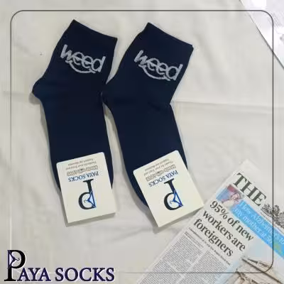 جوراب نوشته دار پک 12عددی طرح weed