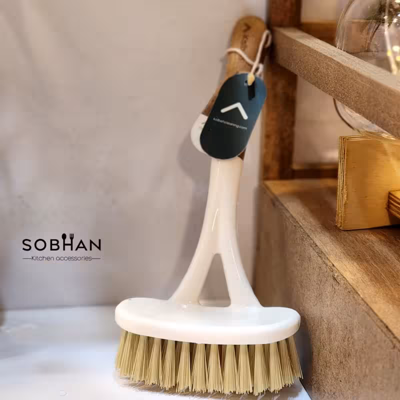 برس سینک شویی دسته چوبی