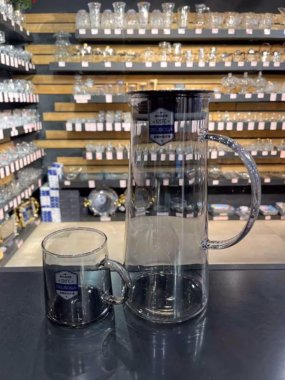 پارچ و لیوان پیرکس دودی دلی کد 58