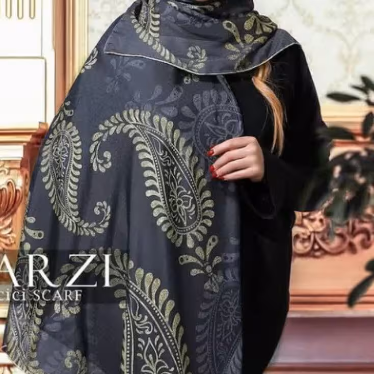 روسری نخی اعلای طرح گل ترمه