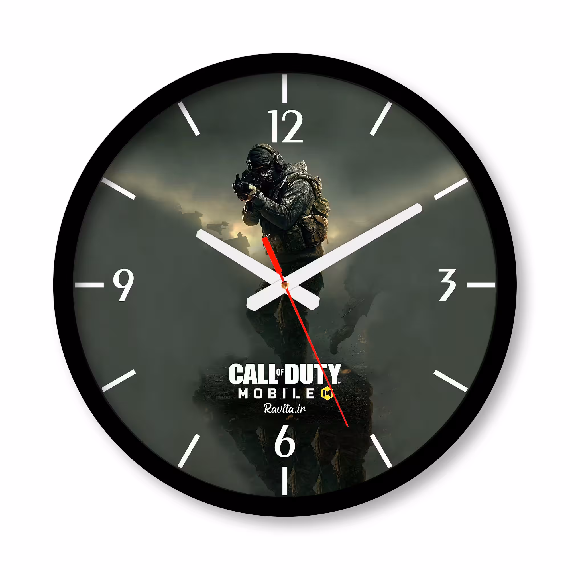 ساعت دیواری بزرگ راویتا طرح کالاف دیوتی موبایل - Call of Duty کد 3702