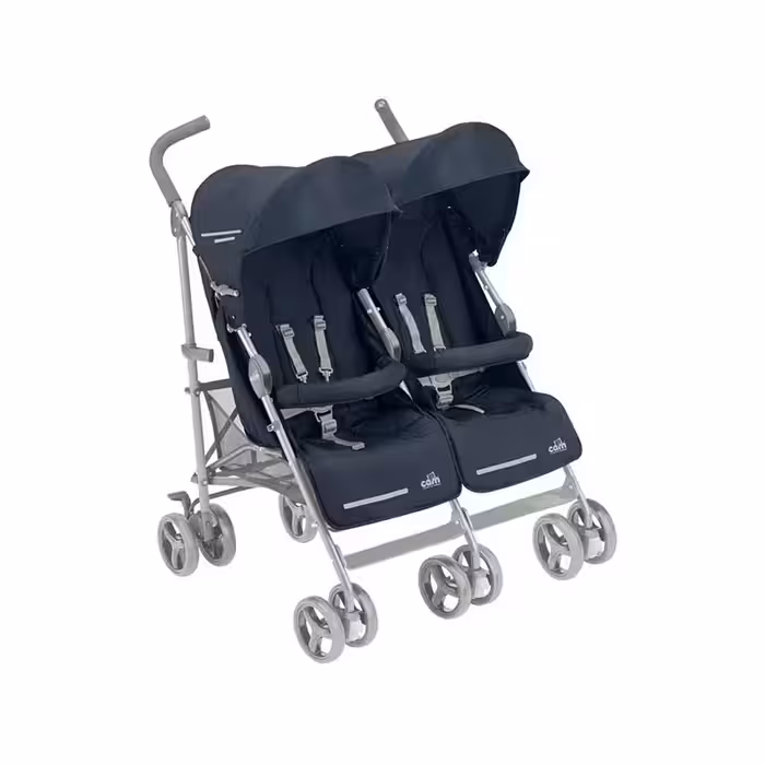 کالسکه دوقلوی عصایی برند کم سرمه ای Cam Twin Flip Blue