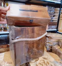 ست سطل و دستمال چوبی