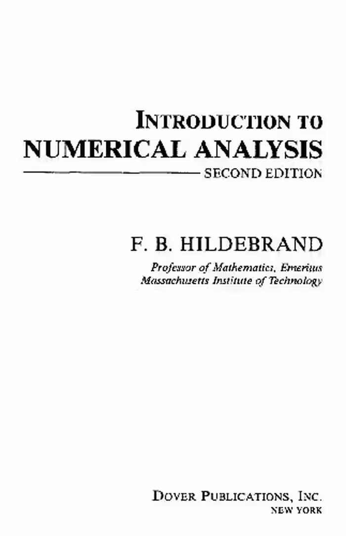 خرید و دانلود نسخه کامل کتاب Introduction to Numerical Analysis