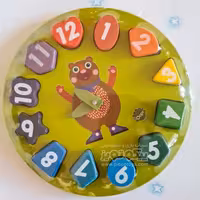 ساعت آموزشی چوبی اوپس طرح خرس کد P/1400630/B