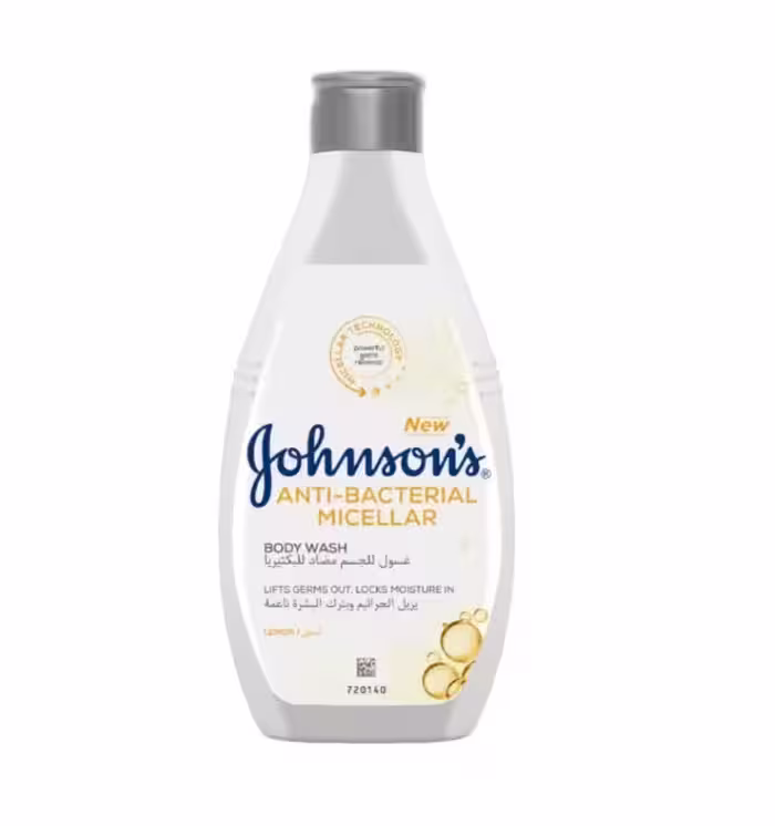شامپو بدن جانسون JOHNSON مدل ANTI-BACTERIAL MICELLAR (لیمو) حجم 400 میلی لیتر