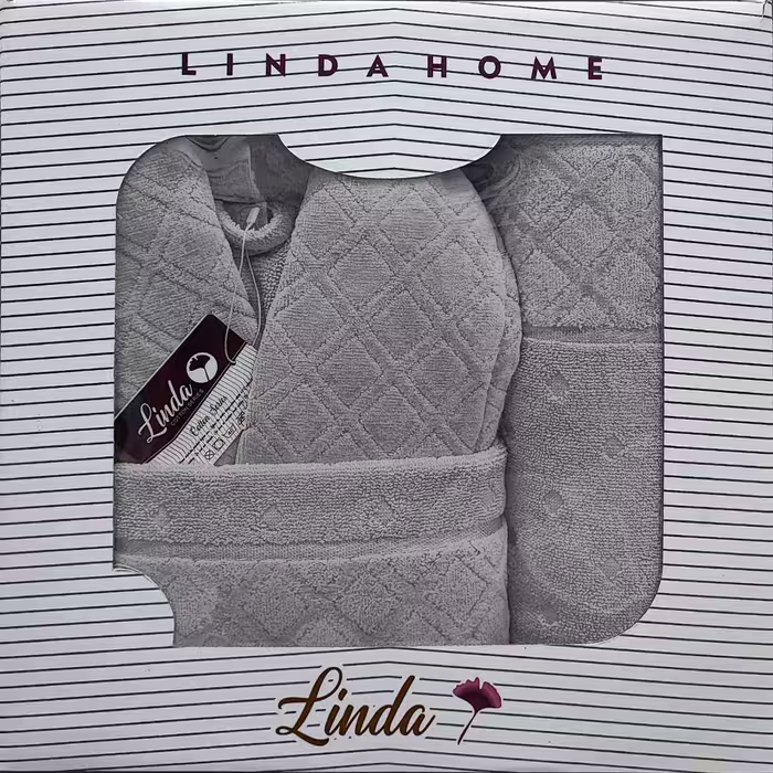 حوله نیم سرویس Linda لوزی طوسی