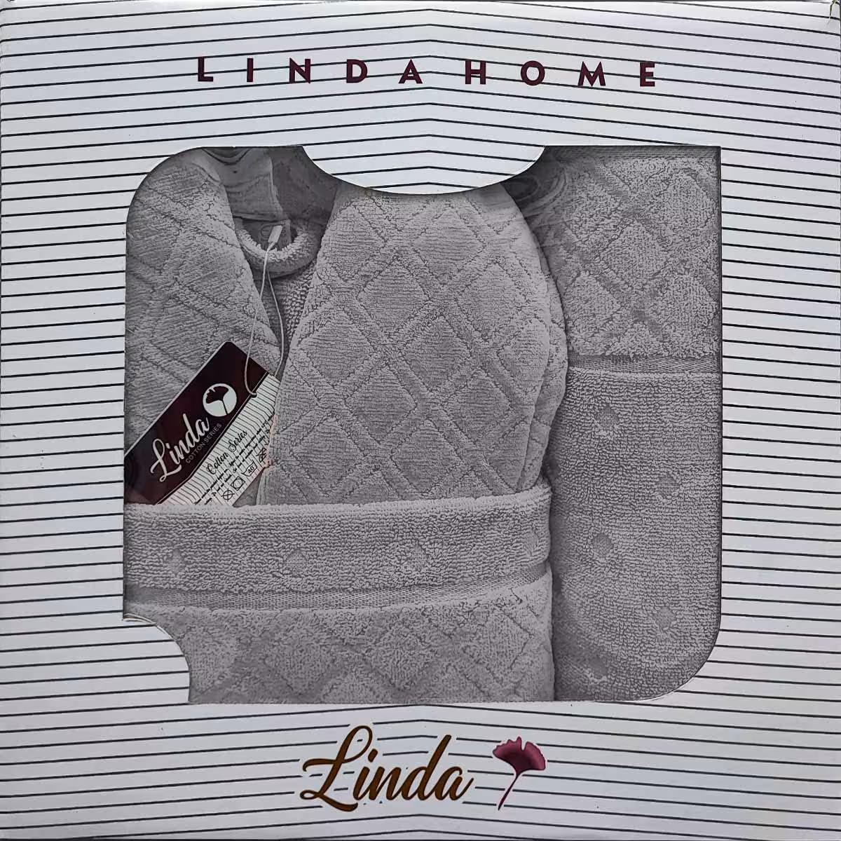 حوله نیم سرویس Linda لوزی طوسی
