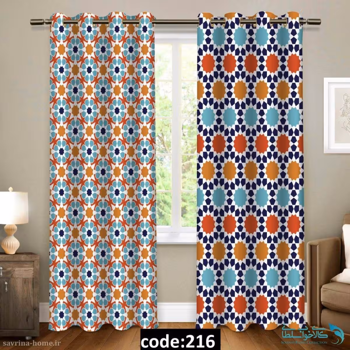 پرده پانچی طرح مشبک مدل Sh-216