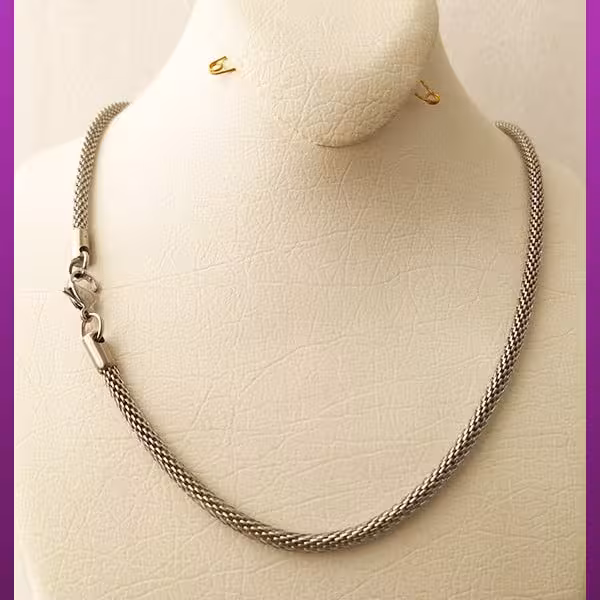 زنجیر ماری نقره ای استیل