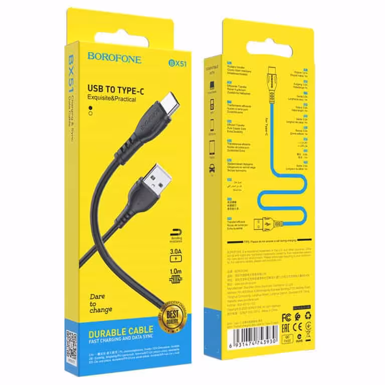 کابل شارژ میکرو فست شارژ بروفون مدل BX51Micro fast charging cable for Brophone model BX51