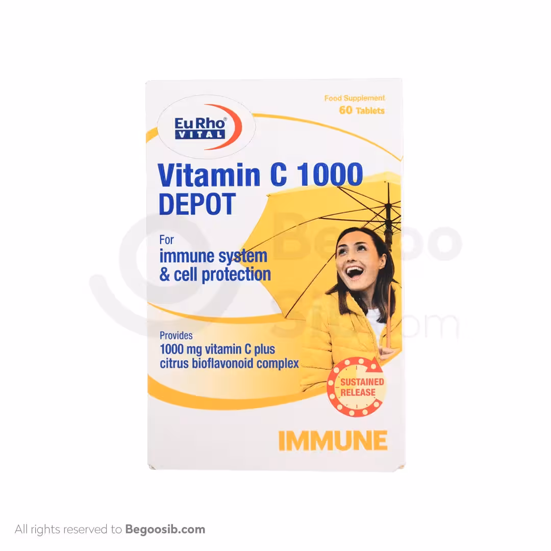 قرص ویتامین C 1000 میلی گرم دپو یوروویتال 60 عددی